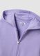 Felpa viola con cappuccio in puro cotone organico con stella regular fit per bimba_3