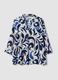 Multicolour patterned long-sleeve V-neck blouse_4