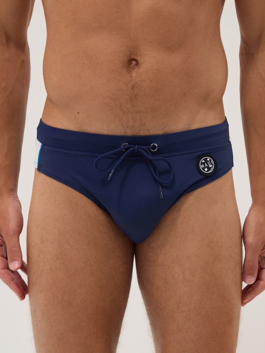 Blue stretch swim briefs_1