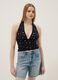 Black stretch cotton regular-fit tank top with deep neckline_2