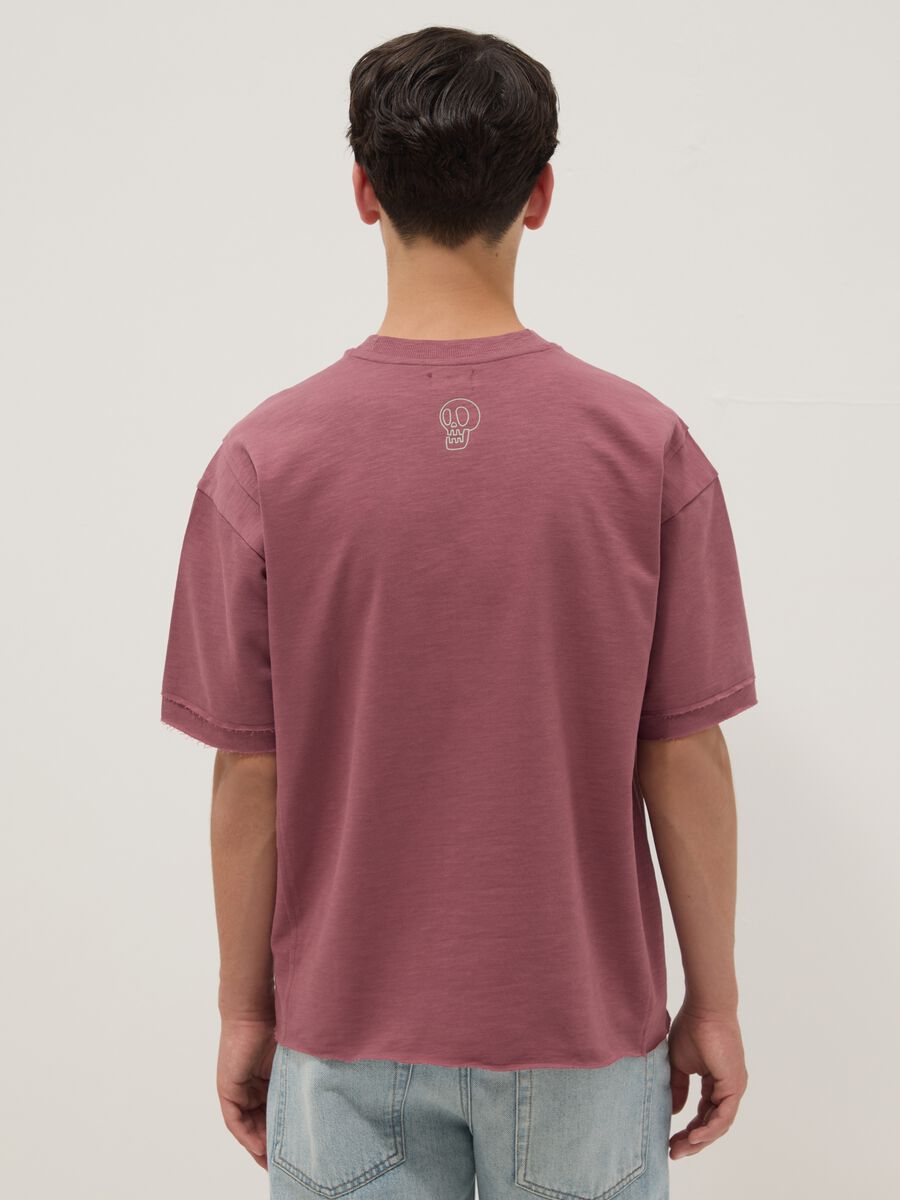 T-shirt rossa in puro cotone a maniche corte per ragazzo over fit_1