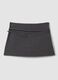 Grey Stretch Viscose Mini Skirt with Belt_4