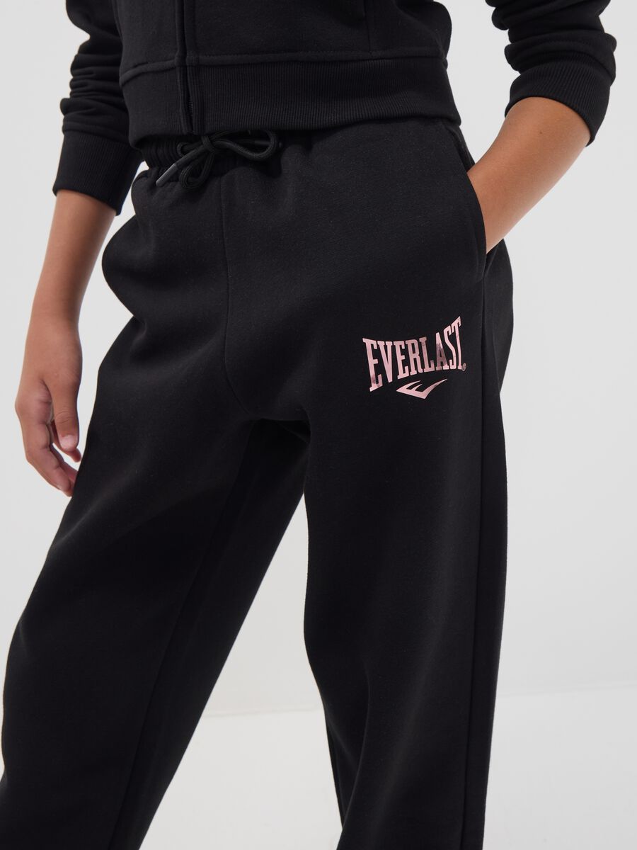 Black cotton-blend girls&rsquo; joggers, regular fit_2