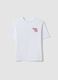 White pure cotton T-shirt with ribbed neckline and cherry print_0