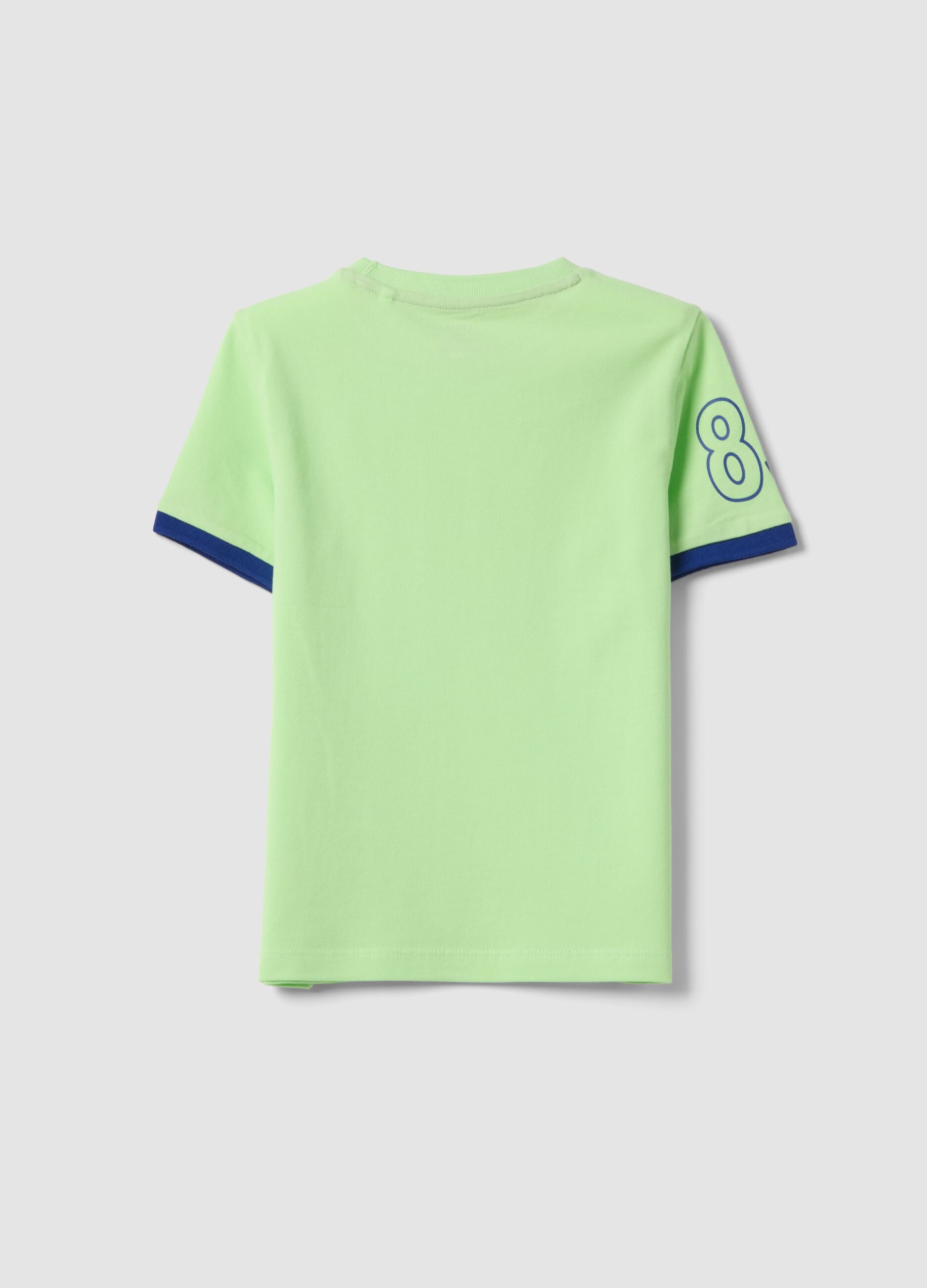Green pure organic cotton kids&rsquo; T-shirt with print