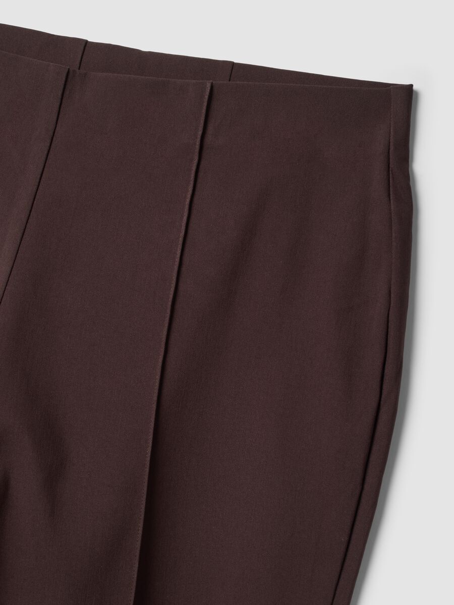 Brown flare trousers in stretch viscose_5