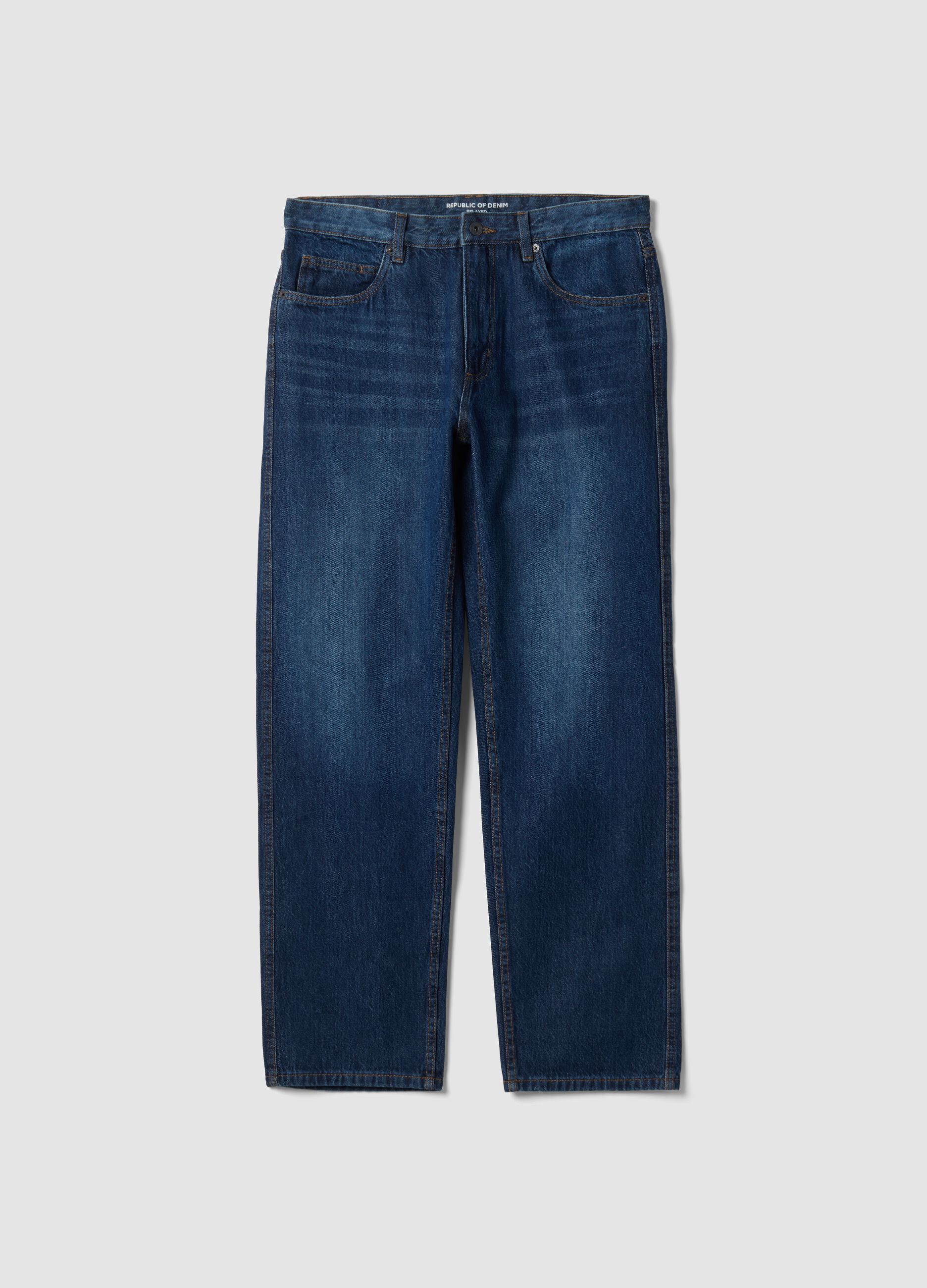 Pure cotton denim jeans, relaxed fit