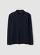 Blue stretch cotton-blend piqu&eacute; polo shirt, Easy Dry, regular fit_0