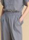 Blue striped palazzo trousers with elasticated waist_3