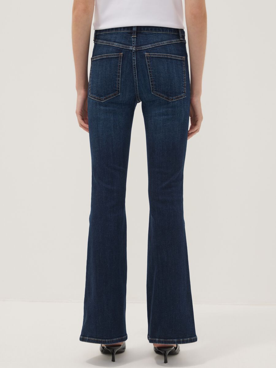Blue flared stretch-cotton jeans_2