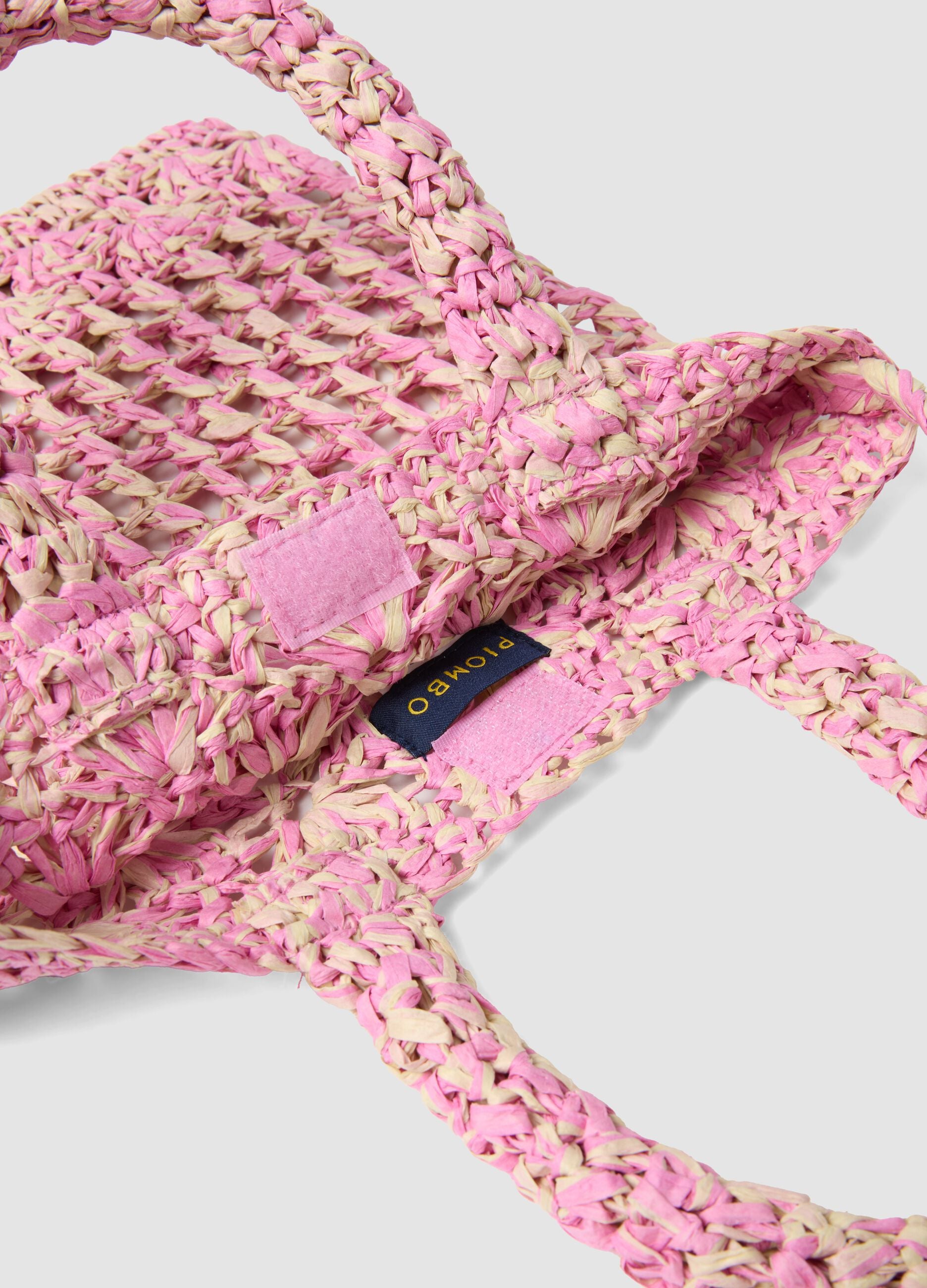 Multicoloured pure paper fabric bag for girls with shoulder strap