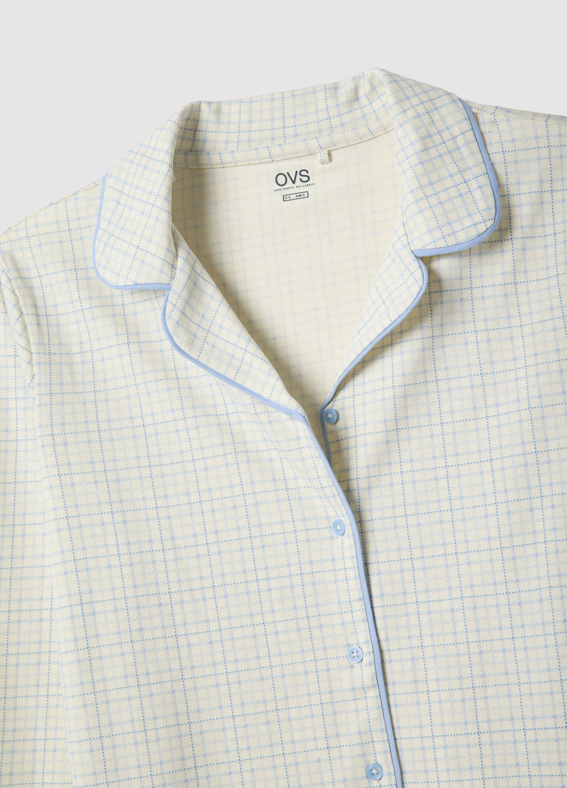 White check pyjamas in pure cotton regular fit