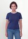 Blue stretch viscose crew-neck T-shirt with contrast trim_2