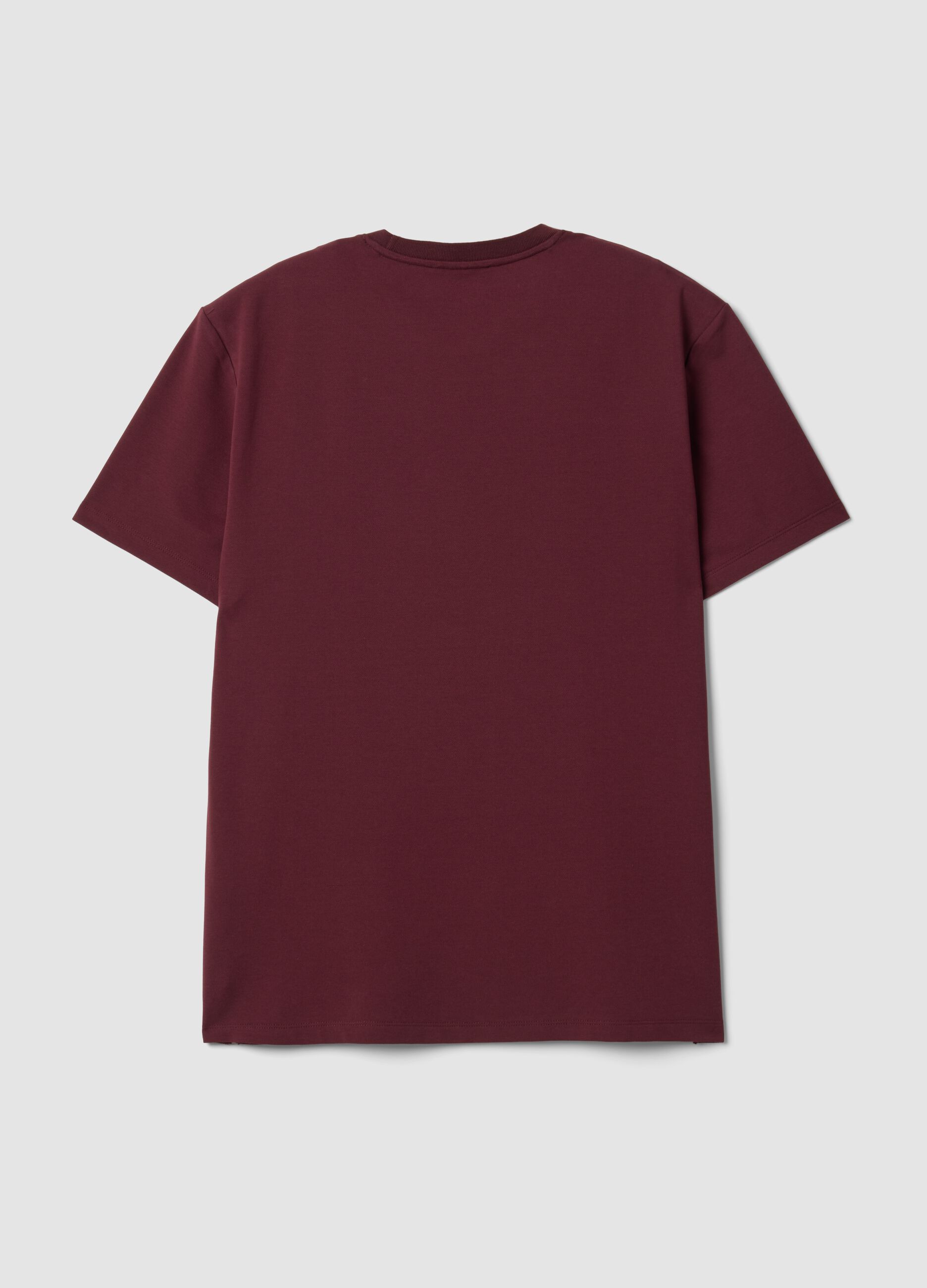 Red regular-fit stretch piqu&eacute; cotton-blend T-shirt with Easy Dry