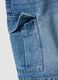 Regular-fit pure cotton blue denim Bermuda shorts_5