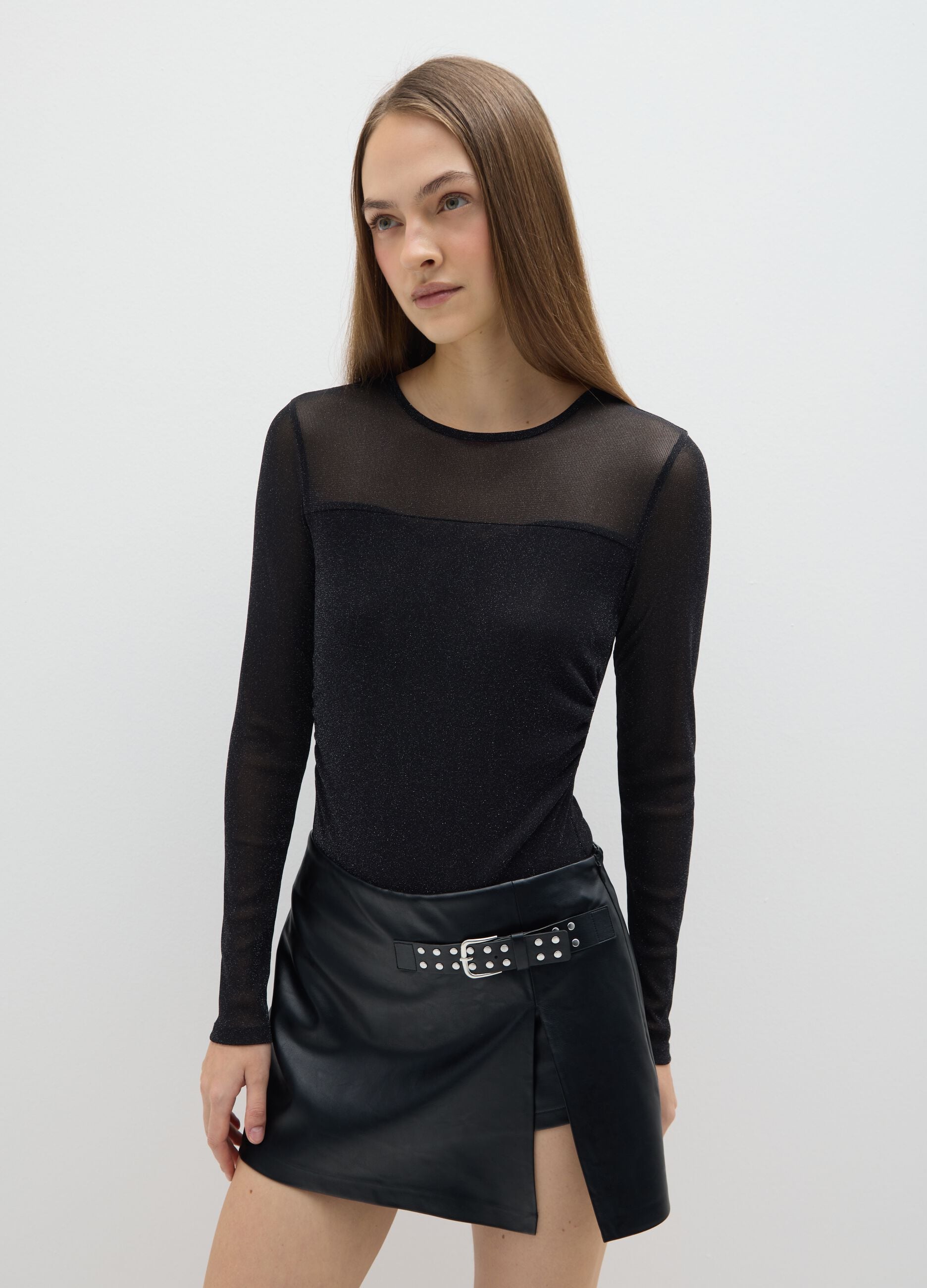 Black body without cups regular fit with transparencies