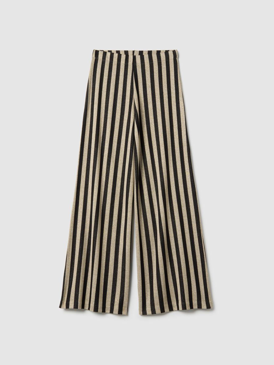 Pantaloni in misto viscosa a righe multicolor regular fit_4