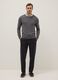 Black slim fit cotton chino trousers_0