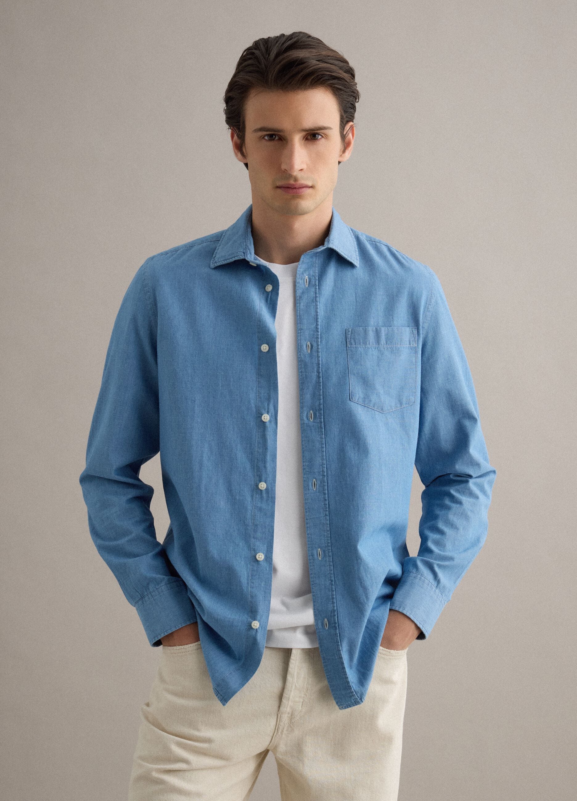 Light wash pure cotton shirt