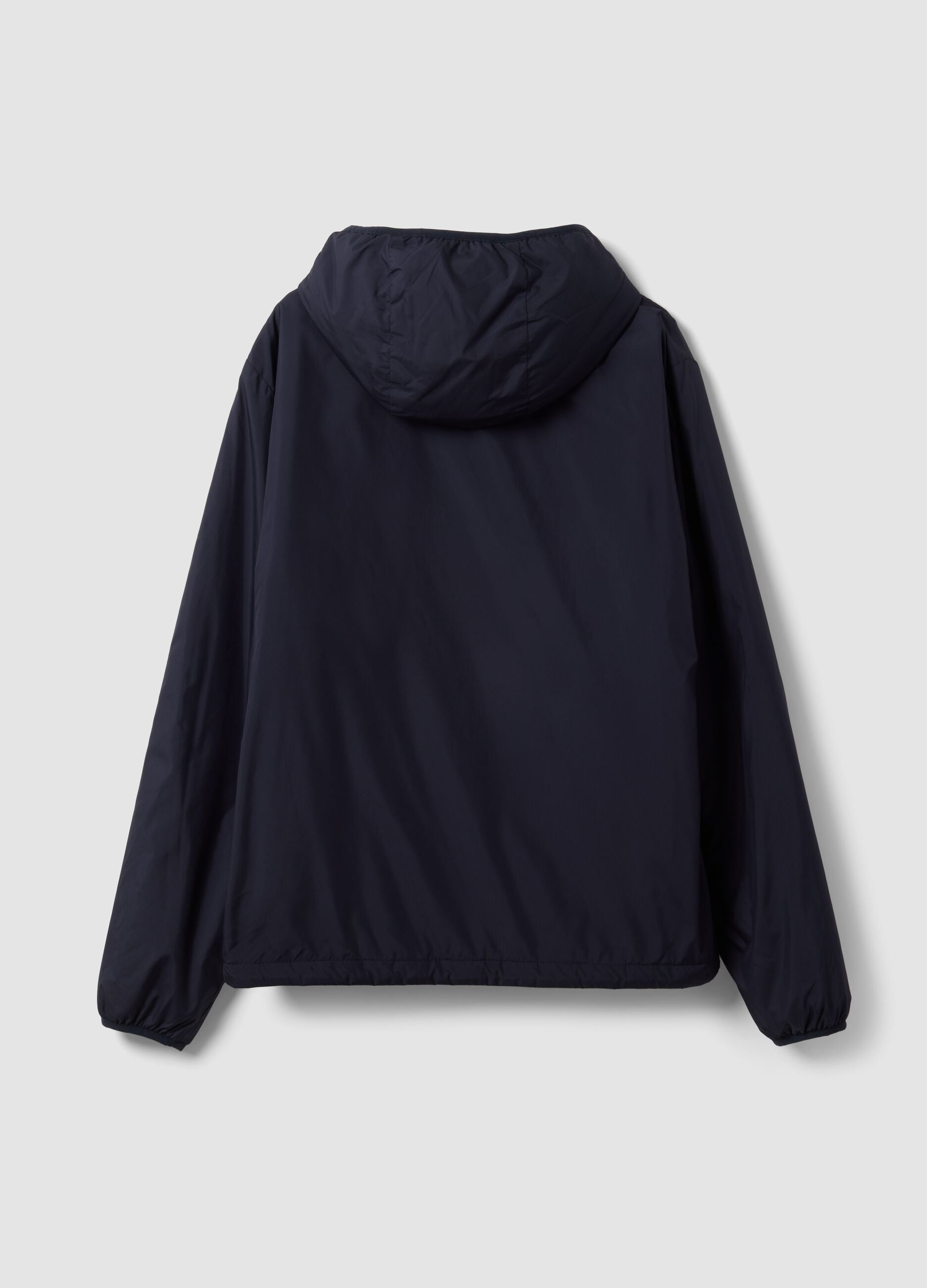 Navy blue hooded jacket with zip