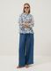 Blue palazzo trousers in pure lyocell_0