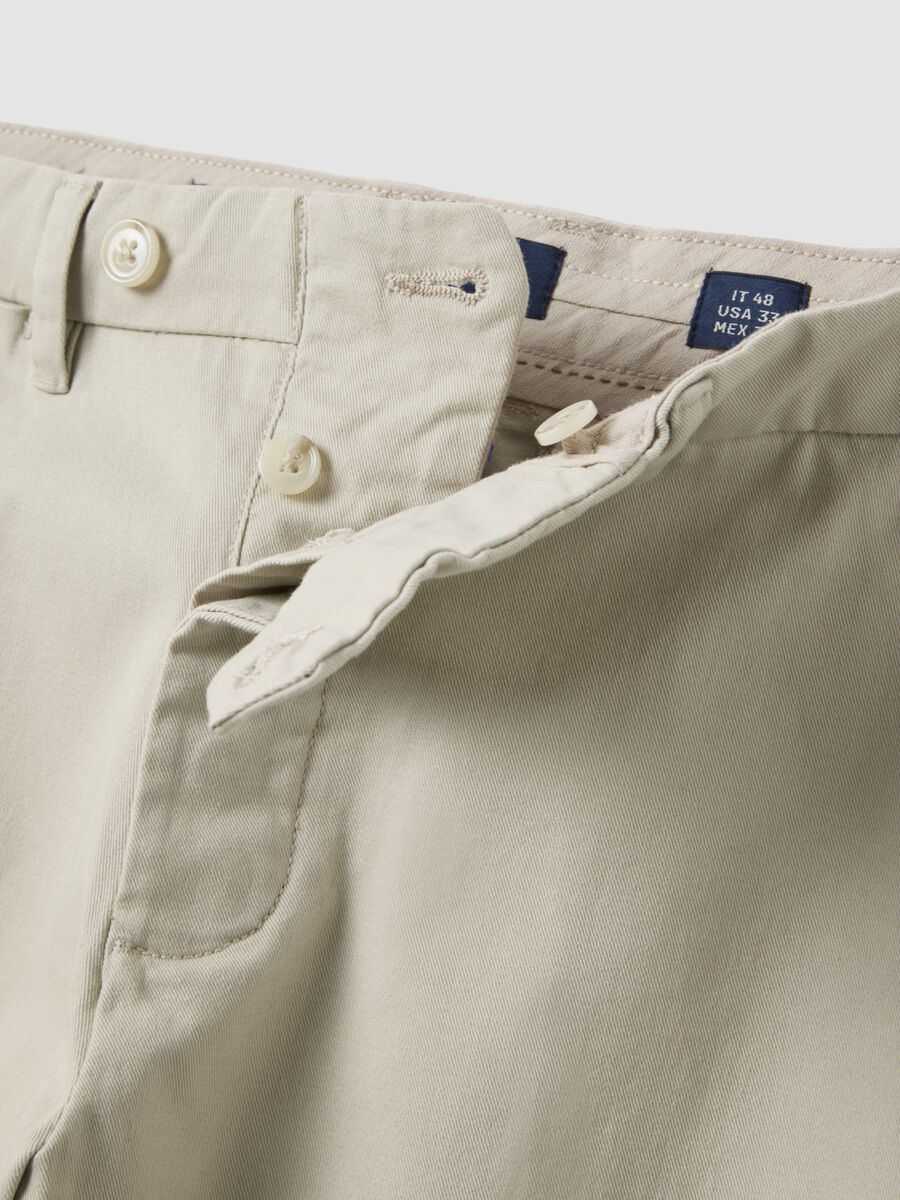 Beige pure cotton regular-fit chino trousers_1