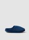 Blue closed-toe slippers with a soft-touch finish_0