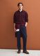 Brown stretch polo-collar sweatshirt, relaxed fit_1