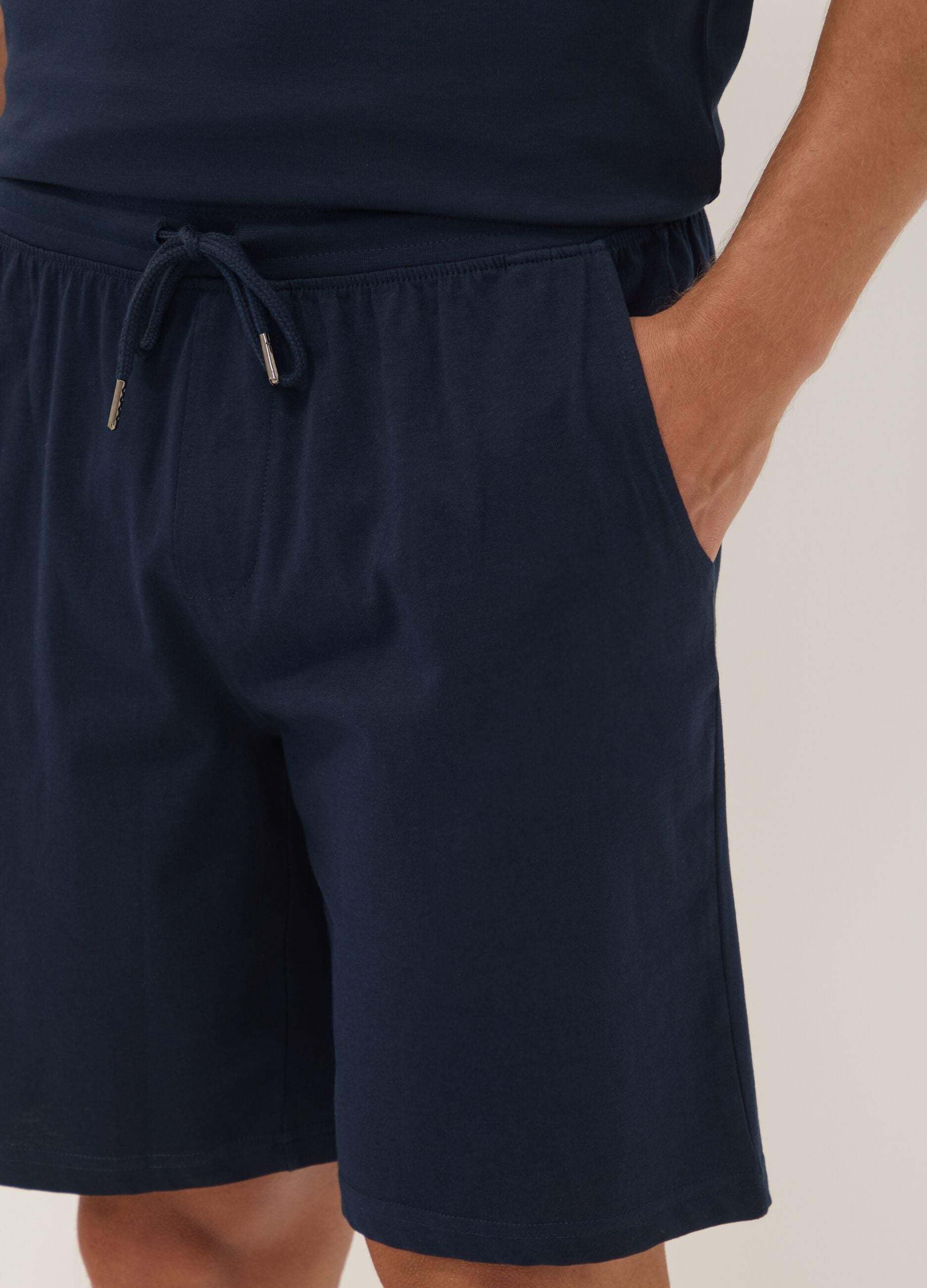Blue organic cotton pyjama shorts