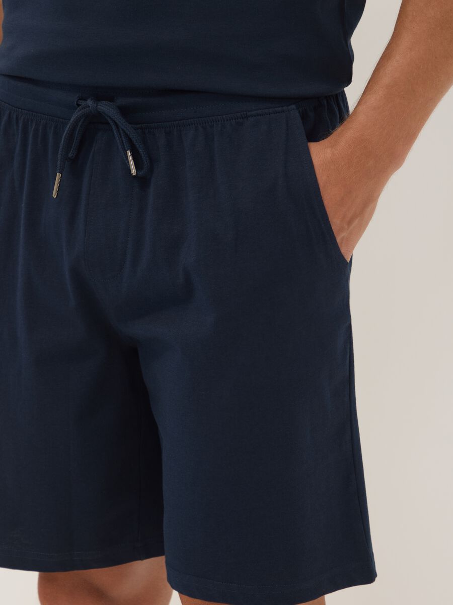 Blue organic cotton pyjama shorts_3