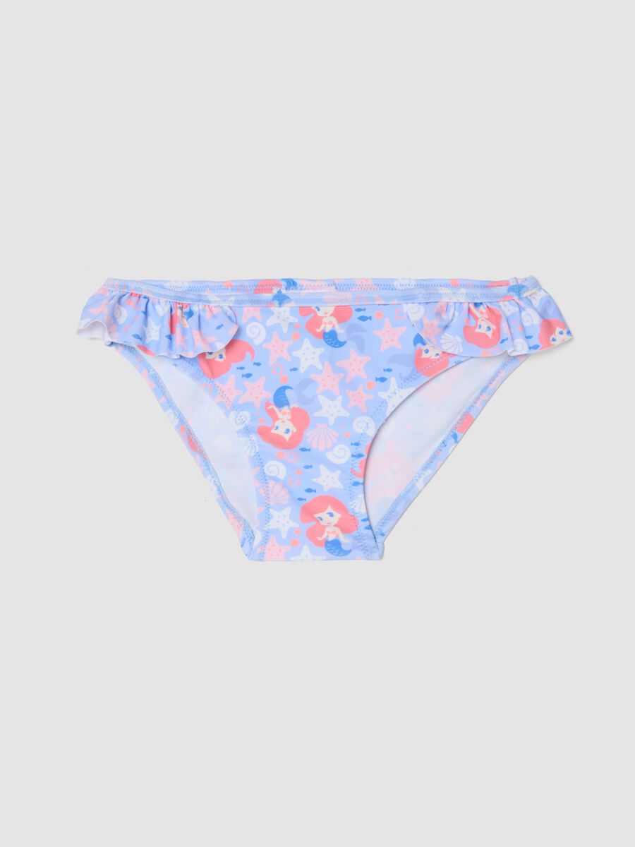 Slip mare azzurro per bimba in tessuto elasticizzato con stampa Sirenetta_0