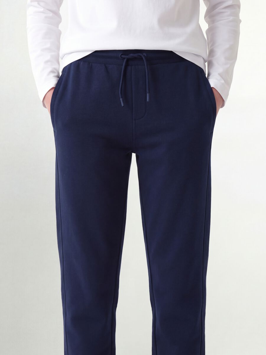 Blue organic cotton jogger trousers_2