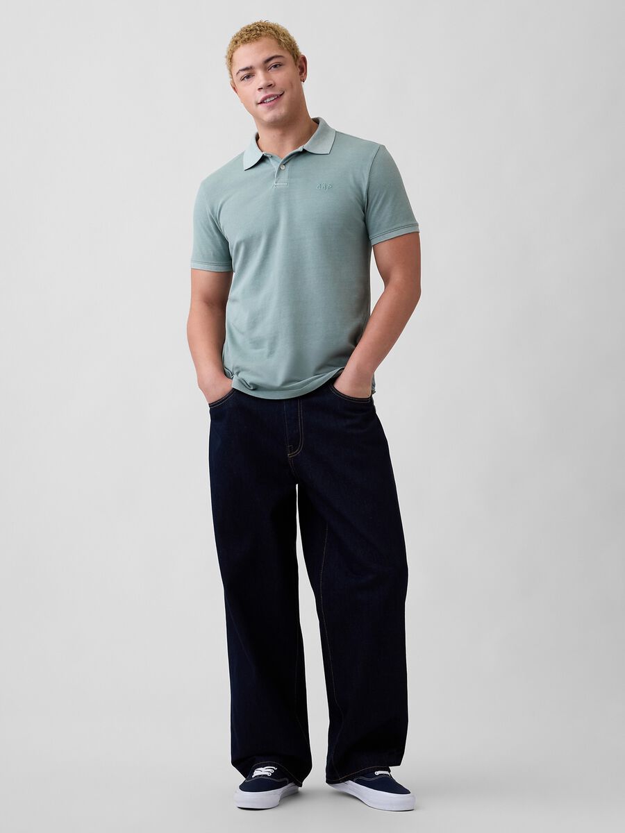 Short-sleeved cotton polo shirt_2