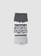 3-pack of grey midi boxer shorts in stretchy organic cotton with animal print_2