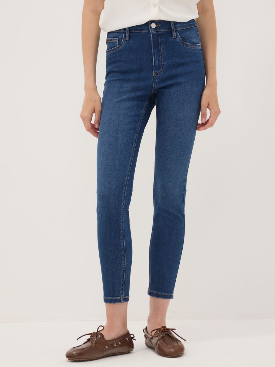 Blue skinny-fit stretch cotton-viscose jeans_1