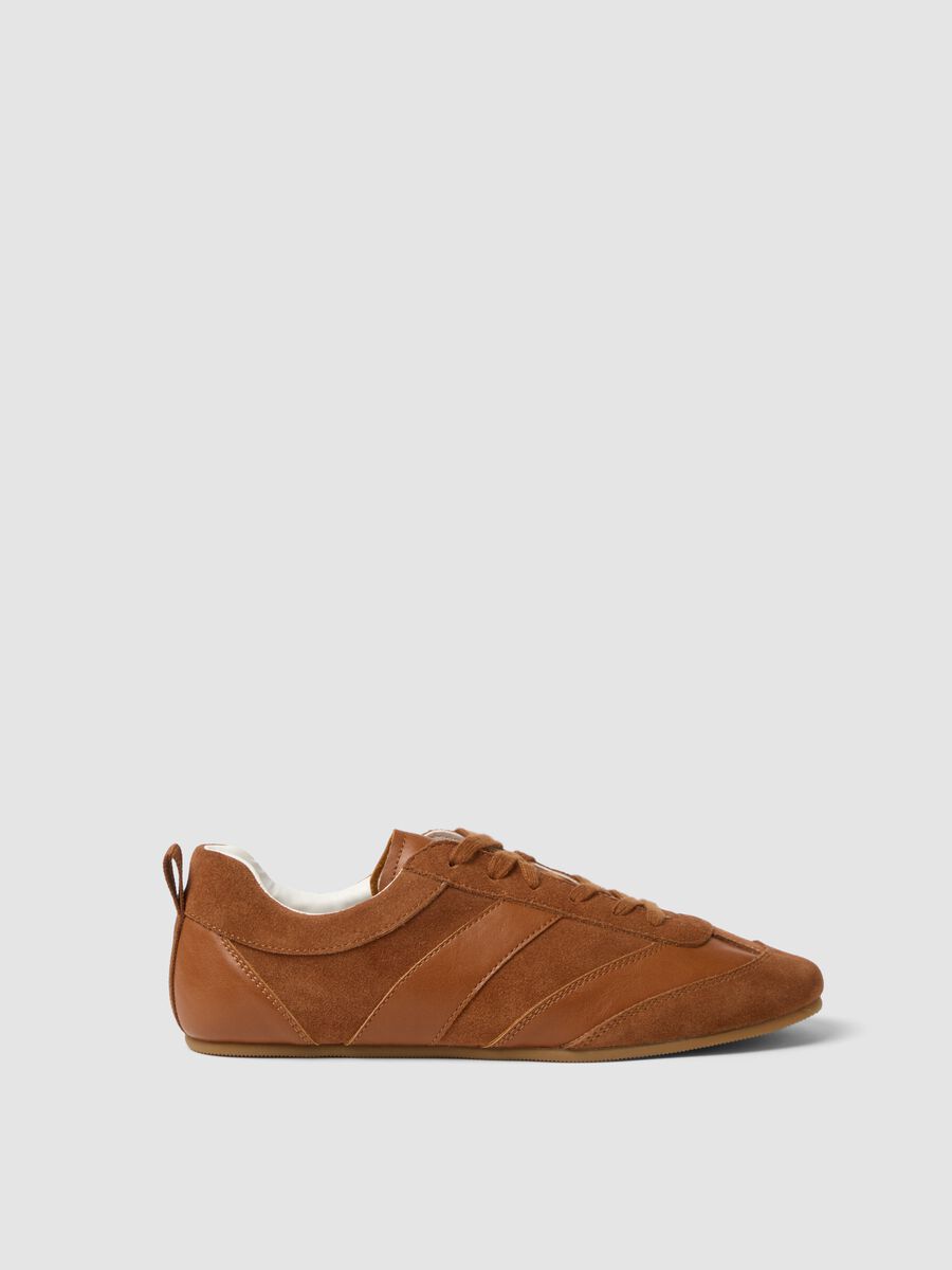 Brown genuine leather sneakers_0
