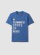Boys' Regular Fit Blue Cotton T-Shirt with Print_3