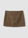 Brown wool-blend check mini skirt_0
