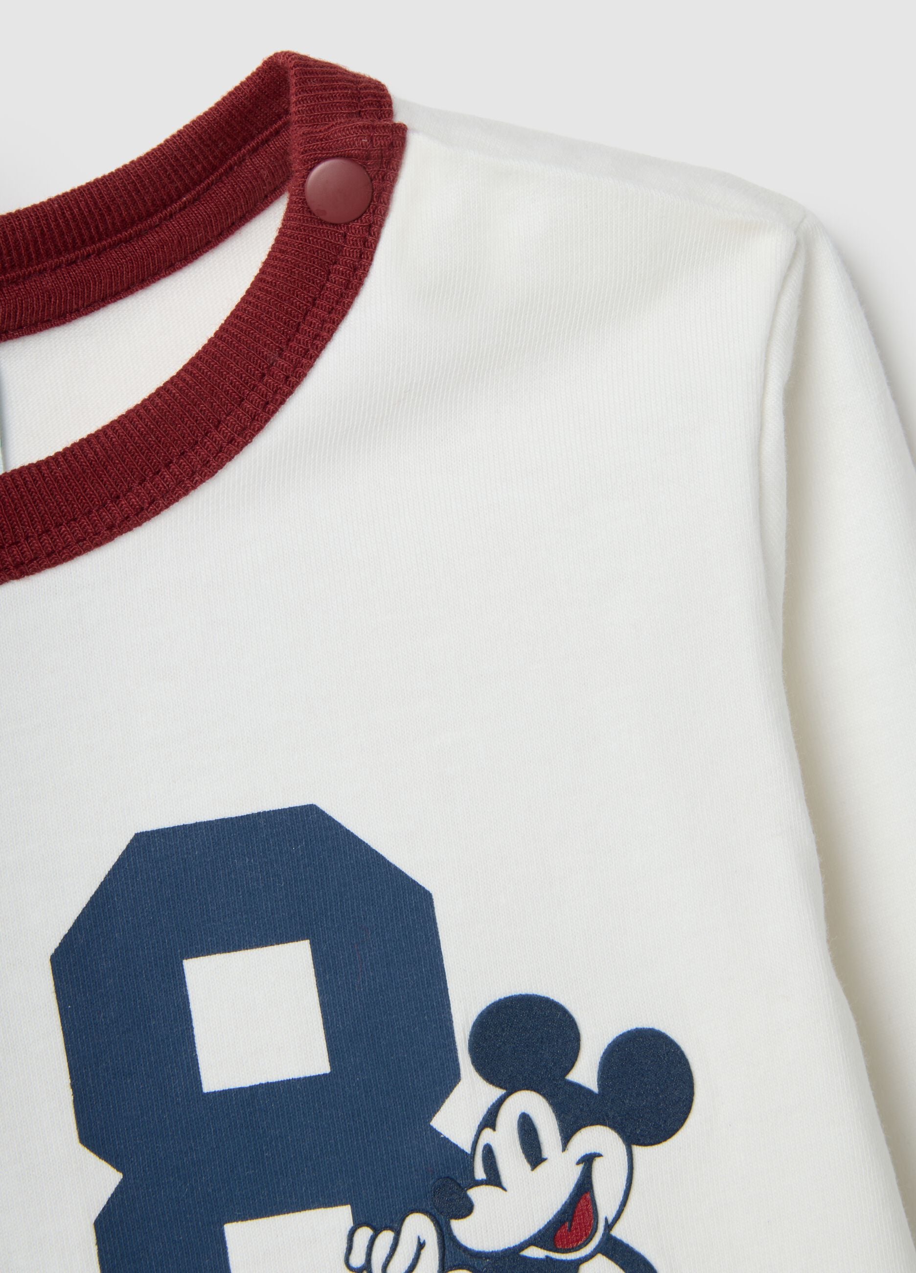 Children's white pure cotton regular fit t-shirt with Mickey Mouse