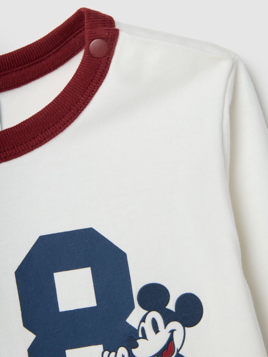 T-shirt da bimbo in puro cotone bianco regular fit con Mickey Mouse_3