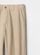 Regular beige trousers in linen and cotton_5