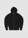 Black Ribbed Knit Hoodie_0