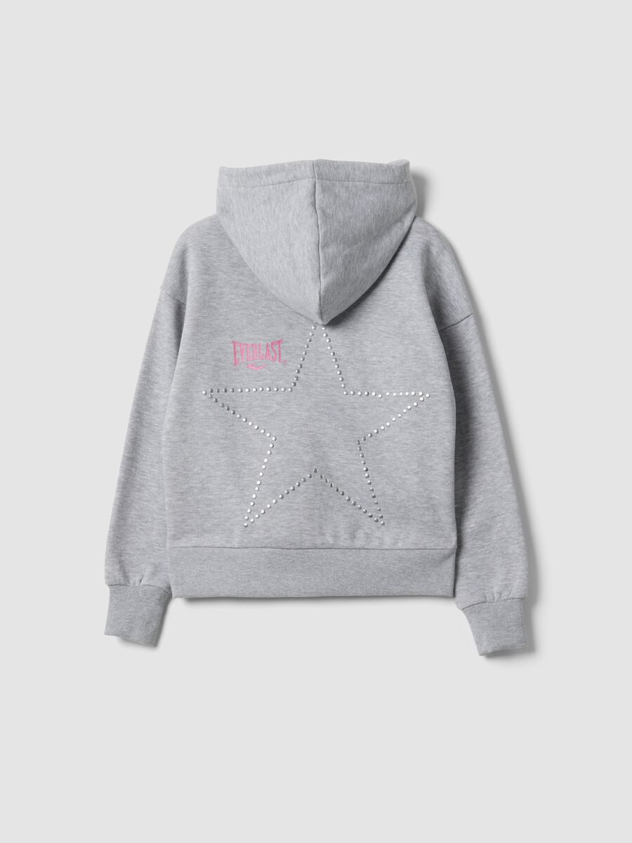 Grey cotton-blend hoodie for girls, regular fit_1