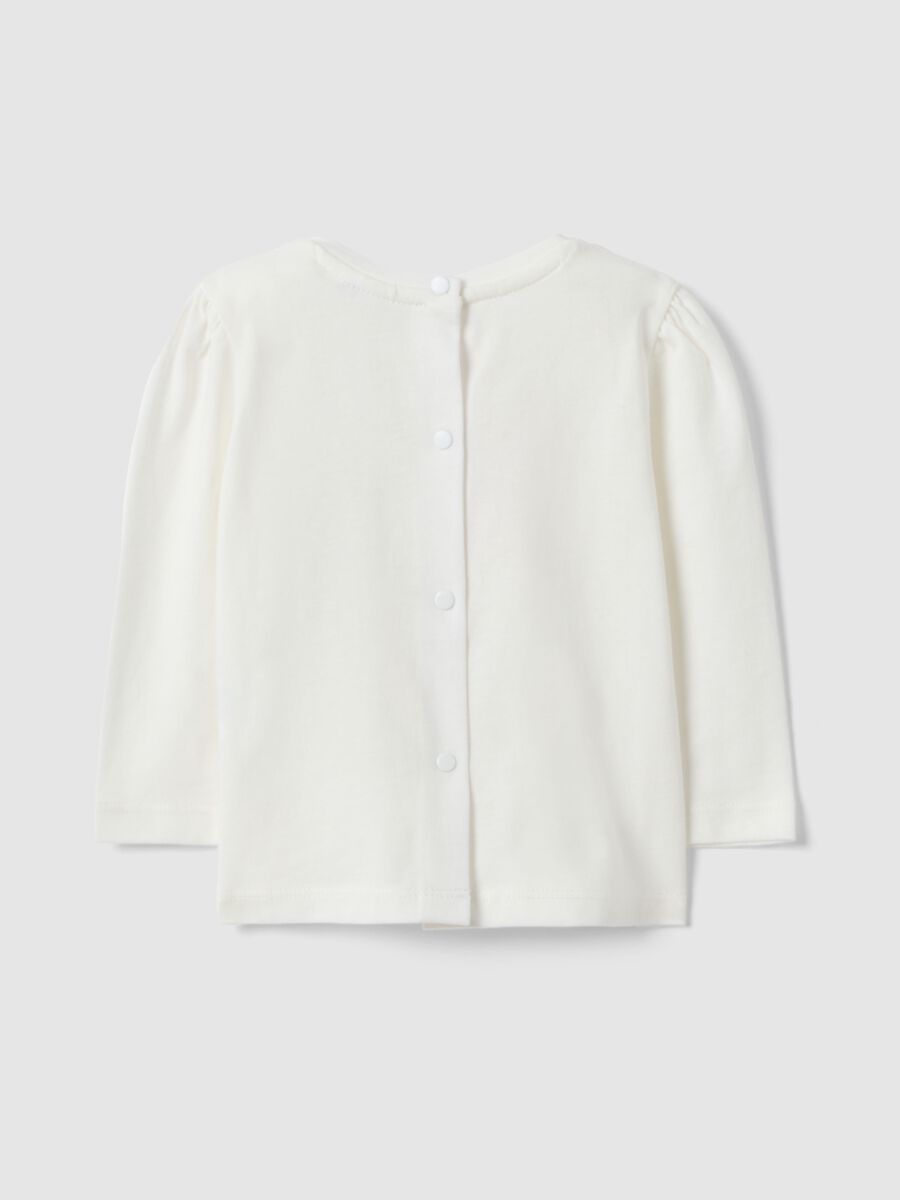 White organic cotton regular fit sweater for little girls_1