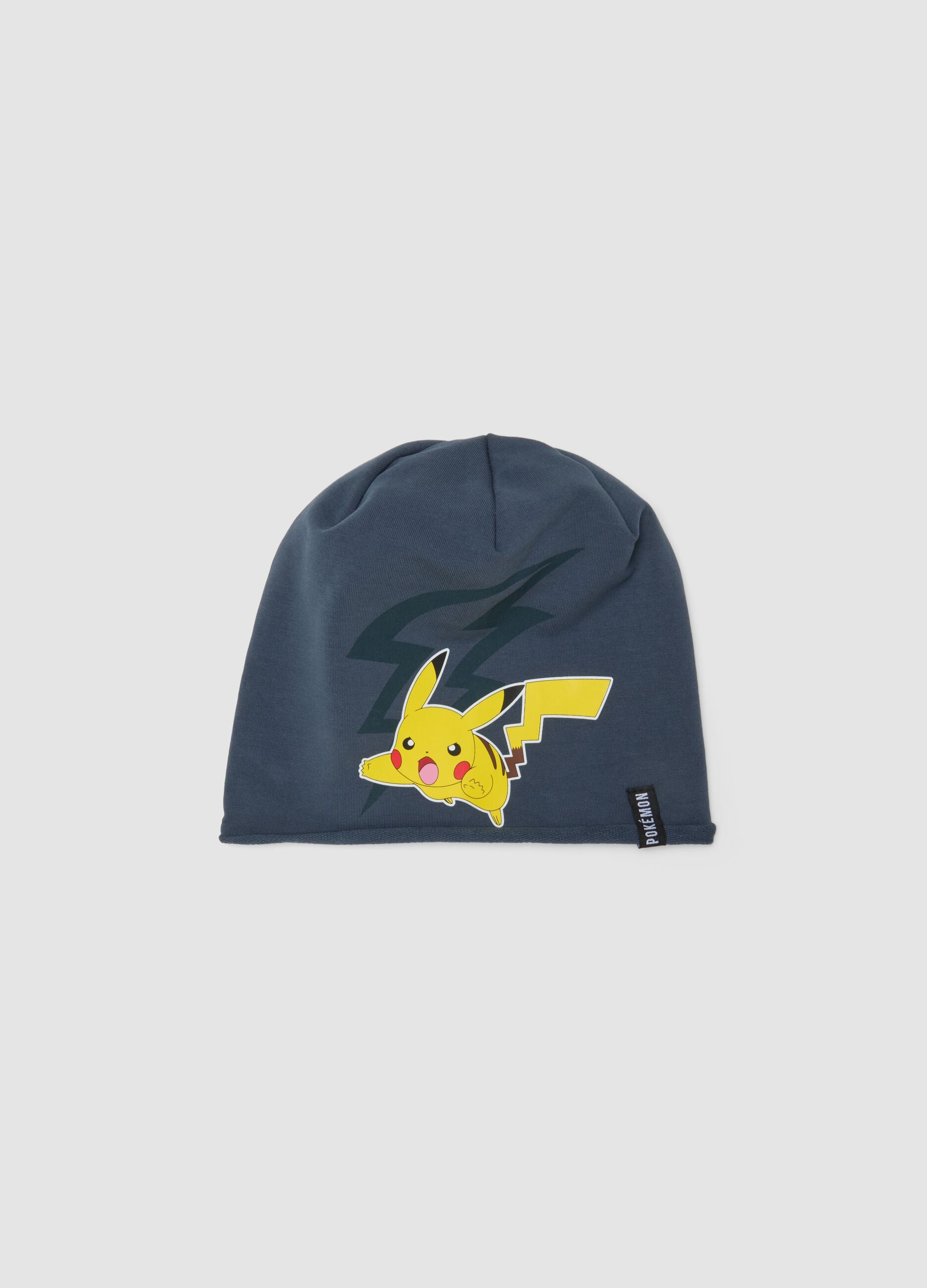 Blue stretch cotton cap with Pok&eacute;mon print