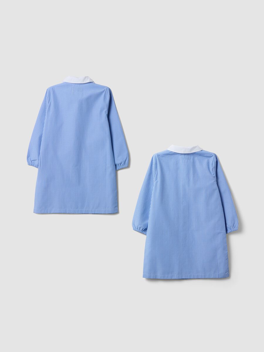 2-pack of blue gingham nursery aprons with white collar for boys_1