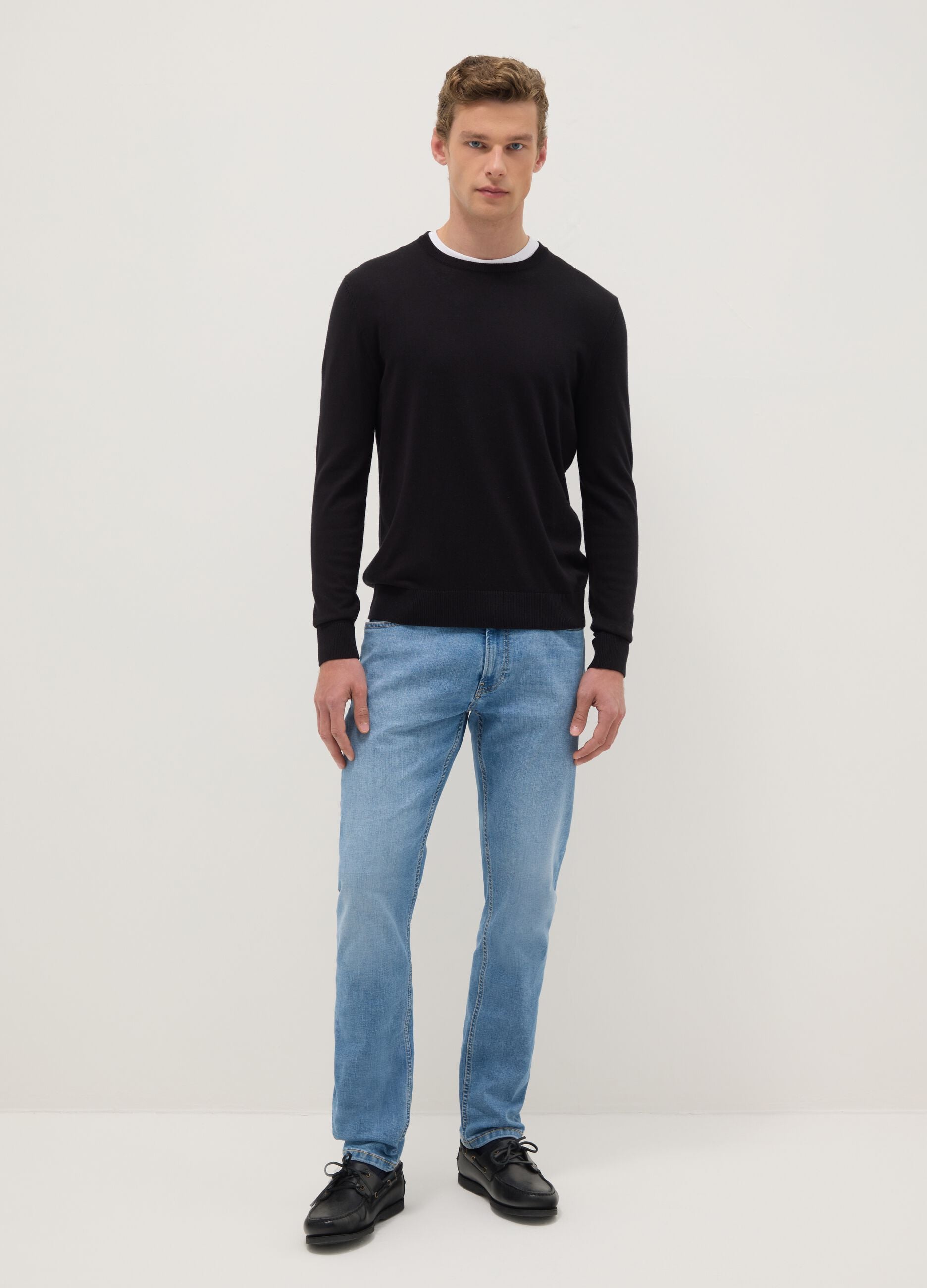 Slim Fit Stretch Cotton Light Blue Jeans