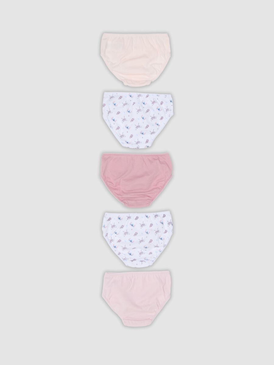 Pack of five pure organic cotton briefs with Lilo & Stitch prints for girls_1