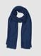 Navy blue scarf with fringes_0
