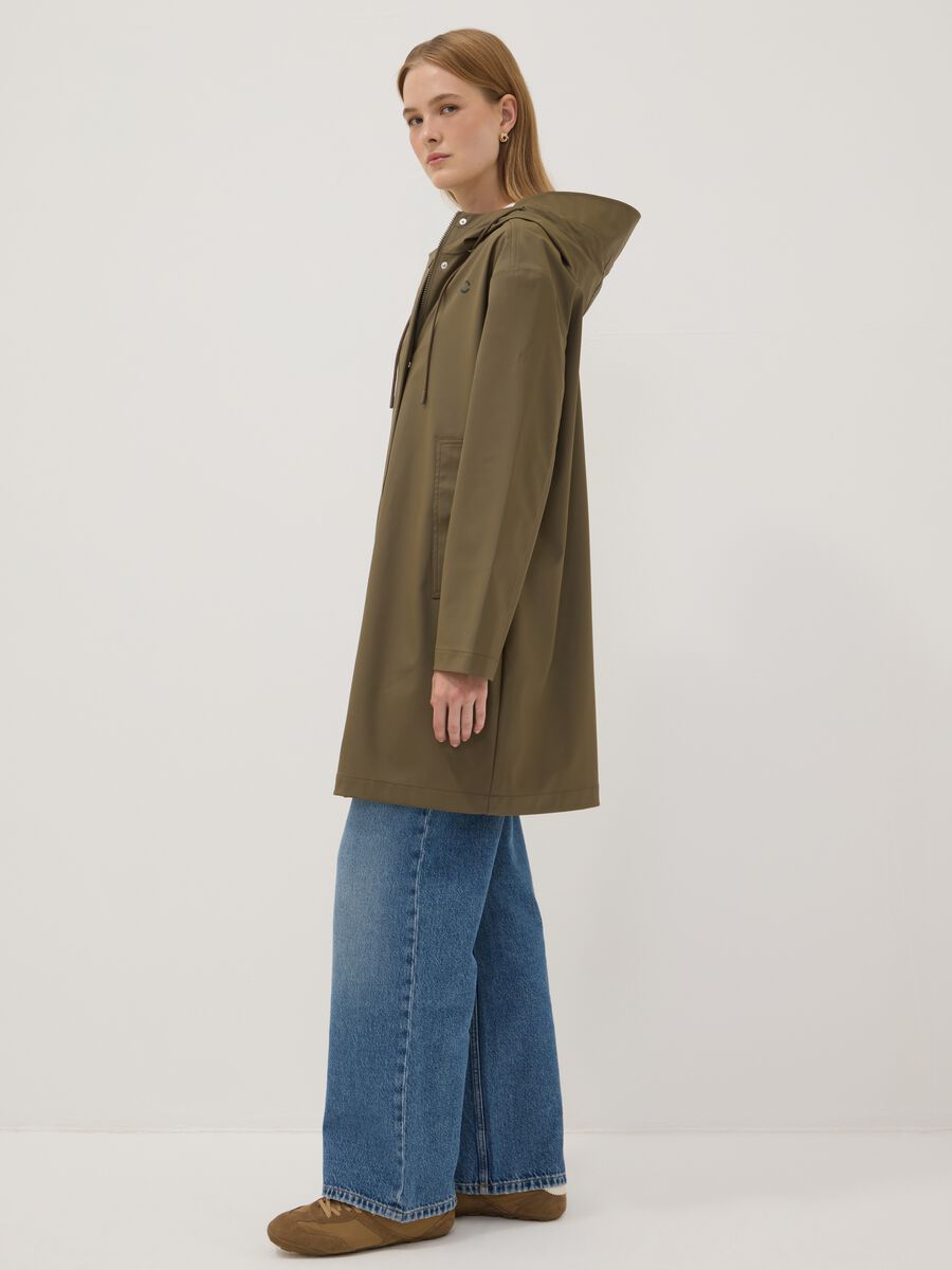Long Green Hooded Zip Jacket_0